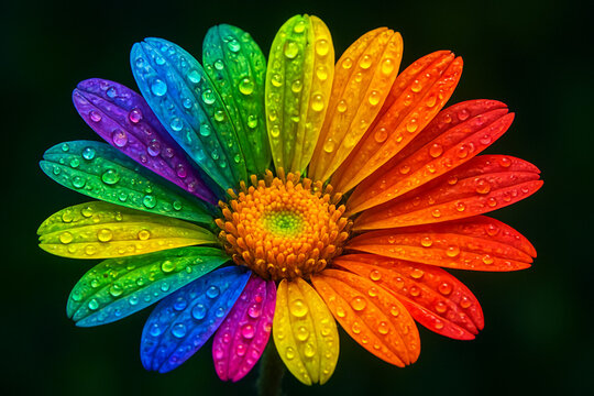 nahaufnahme von einer bunten blume als symbol f&uuml;r frieden und lgbtq