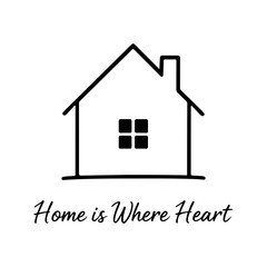 Home Is Where Heart - Minimalist House T-Shirt
