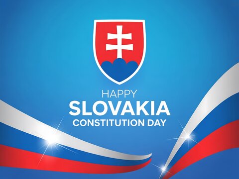 Happy slovakia constitution day with national symbols
