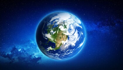 Fototapeta premium Earth in space, detailed view (1)