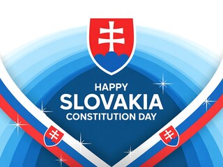 Happy slovakia constitution day celebration with national symbols