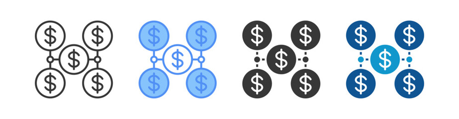 Business Model Icon Set Multiple Style Collection
