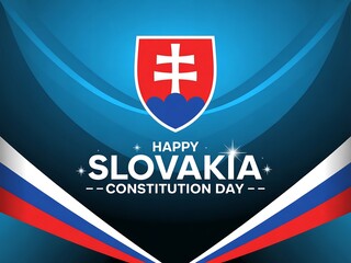 Happy slovakia constitution day with national symbols