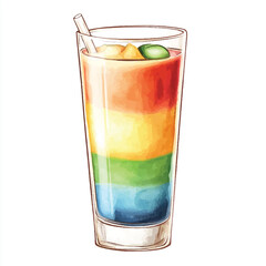 a cute Colorful layered smoothie served