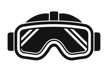 Fototapeta premium A stylized black ski goggle illustration depicts a sporty, eyewear accessory for winter sports