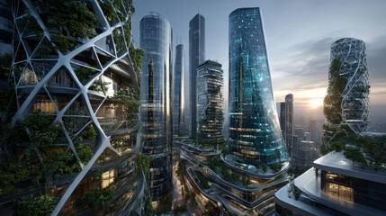 Businessman touch on the potential of smart cities, highlighting their role in urban development, sustainability, and technological innovation, which can enhance the quality of life for residents.