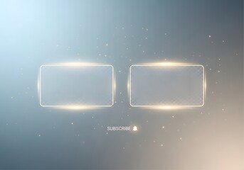 Elegant glowing end screen frames with subscribe notification, perfect for dynamic video outros