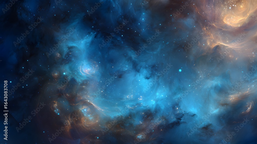 Wall mural space background with stars. starry field in deep space. abstract space background.