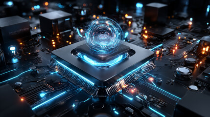 vector cpu computer technology, electronic concept.