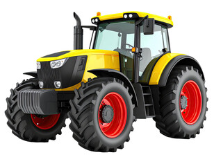 Obraz premium Modern Agricultural Tractor for Farming and Field Work Isolated on White Background
