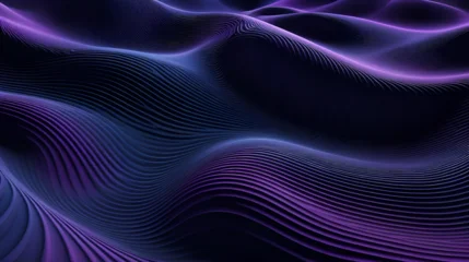 Keuken achterwand Fractale golven Deep, resonant sound waves illustrated in dark blues and purples, with smooth, undulating lines creating a sense of depth and vibration.  © Robin