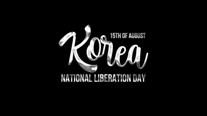 Korea national liberation day celebration with glossy text, ideal for social media posts, event promotions, educational presentations, and historical projects.
