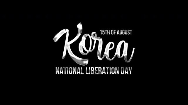 Korea national liberation day celebration with glossy text, ideal for social media posts, event promotions, educational presentations, and historical projects. - Powered by Adobe