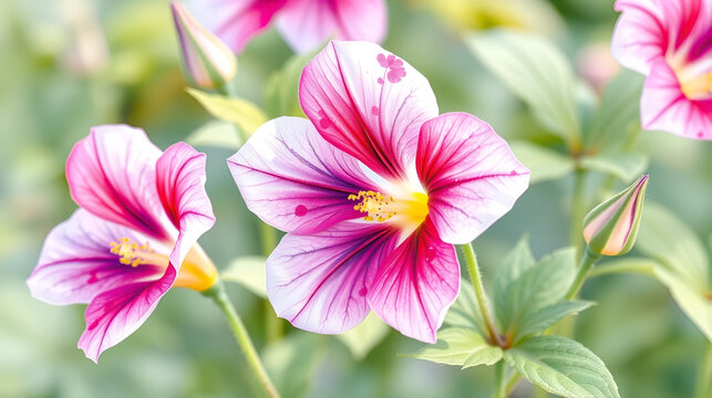 watercolor morning glory flower clipart for graphic resources