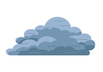 Stylized Gray Cumulus Cloud Formation Illustration.