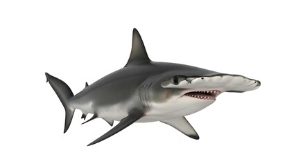 Obraz premium hammerhead shark isolated on plain white background