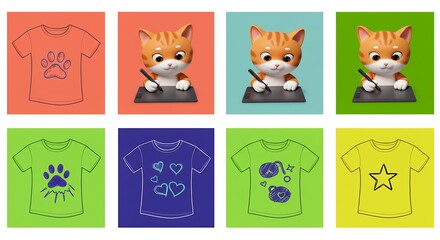 Colorful t shirts with graphic designs