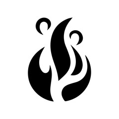 nine unique black flame icon