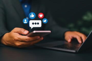 Social Media Engagement and Online Communication Concept