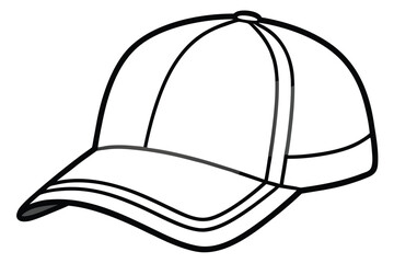 A white baseball cap outline shows a basic black border design