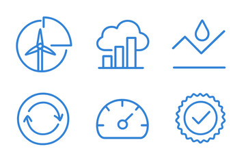 Visual representation of renewable energy indicators and sustainability metrics in a modern design context