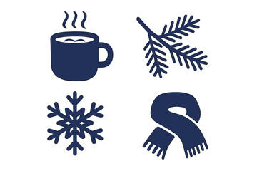 Fototapeta premium Warm drinks and winter symbols create a cozy atmosphere on a chilly day in December