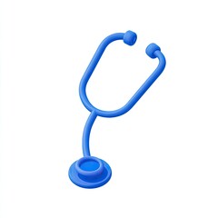 3D isometric illustration of a blue stethoscope