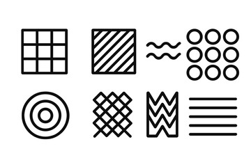 Various geometric patterns displayed in a grid format for design inspiration in creative projects