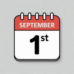  An illustration victore image with Text: 1st Day September calendar 