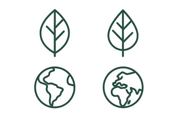 Obraz premium Nature symbols featuring leaves and the globe representing environmental awareness and sustainability efforts worldwide