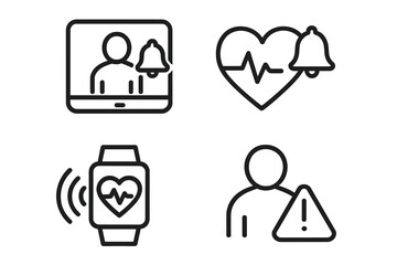 Fototapeta premium Innovative health monitoring technologies showcasing alerts and vital signs through various devices and interfaces