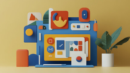 Figma-Ready 3D Interface Element Sets with Interactive Icons for Web & App Design, Boosting User Experience