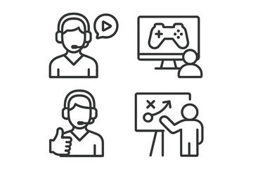 Gaming tutorials and streaming sessions at home with online interaction and strategy planning in the evening