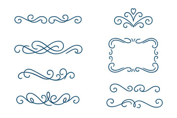 Decorative flourishes and borders suitable for various design projects and art crafts