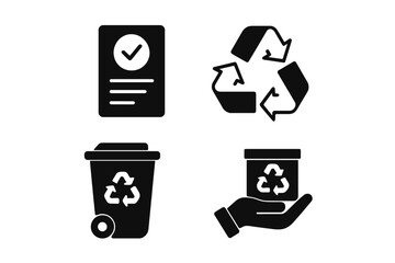 Symbols of recycling and waste management promoting sustainable practices in environmental conservation