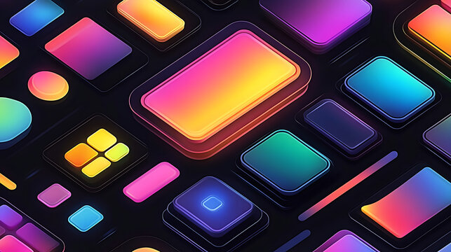 Animated 3D UI Component Packs with Gradient Style and Editable Elements for Figma & PPT Use, Ideal for Interface Design Projects