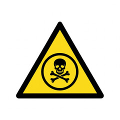 Toxic hazard symbol black and yellow isolated on white background clean flat vector icon