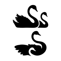 silhouette Swan Vector