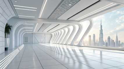 Obraz premium empty corridor in modern building