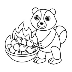 Fototapeta premium Printable Bunny Blowing Bubbles Coloring Sheet