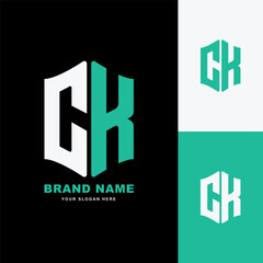 Monogram letter ck or kc with modern, minimalist style good for clothing brand, apparel, streetwear