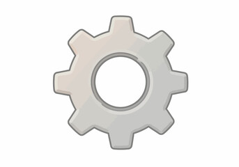 Grey Cogwheel Gear Mechanical Part Illustration.