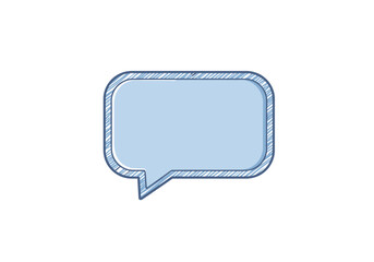 Fototapeta premium Hand-drawn Style Blue Speech Bubble Icon.