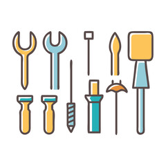 Assorted tool icons icon design.