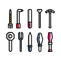 Assorted tool icons icon design.