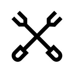 Crossed support tools icon design.