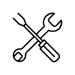 Crossed support tools icon design.