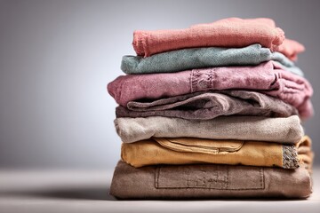 Stack of colorful folded clothes (3)