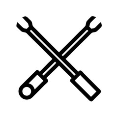 Crossed support tools icon design.