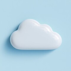 3D white cloud icon on light blue background